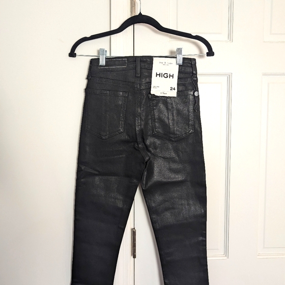 NEW Rag & Bone New York | Nina Skinny High-Rise Jean in Coated Black | Size 24 - Picture 10 of 10